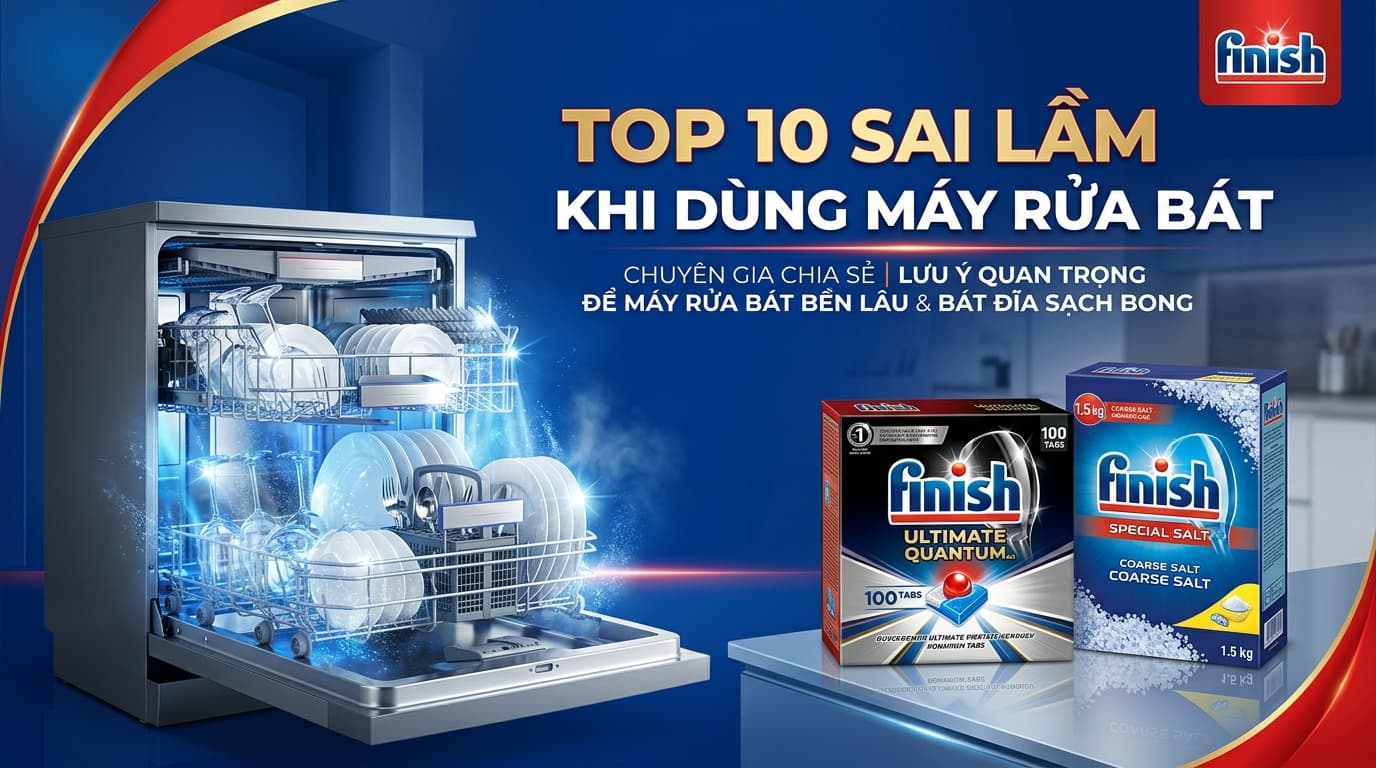 Top 10 Sai Lầm Khi Dùng Máy Rửa Bát Khiến Bát Đĩa Không Sạch